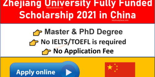 Zhejiang University Fully Funded Scholarship 2021 in China